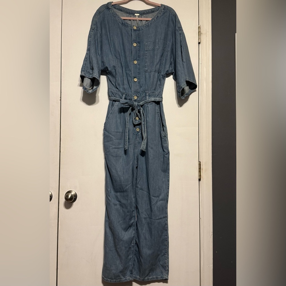 Free People Denim Jumpsuit